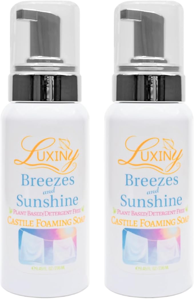 Luxiny Castile soap, Liquid Foaming Hand Soap, Hand Wash for the Kitchen & Bathroom, Palm Oil Free, Vegan & Cruelty Free, Made in the USA, 8.45 oz., 2 Pack (Breezes & Sunshine) - Image 2